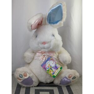 White Rabbit Plush Pastel Satin Ears Paws 19 Inch Tb Trading Co Stuffed Animal
